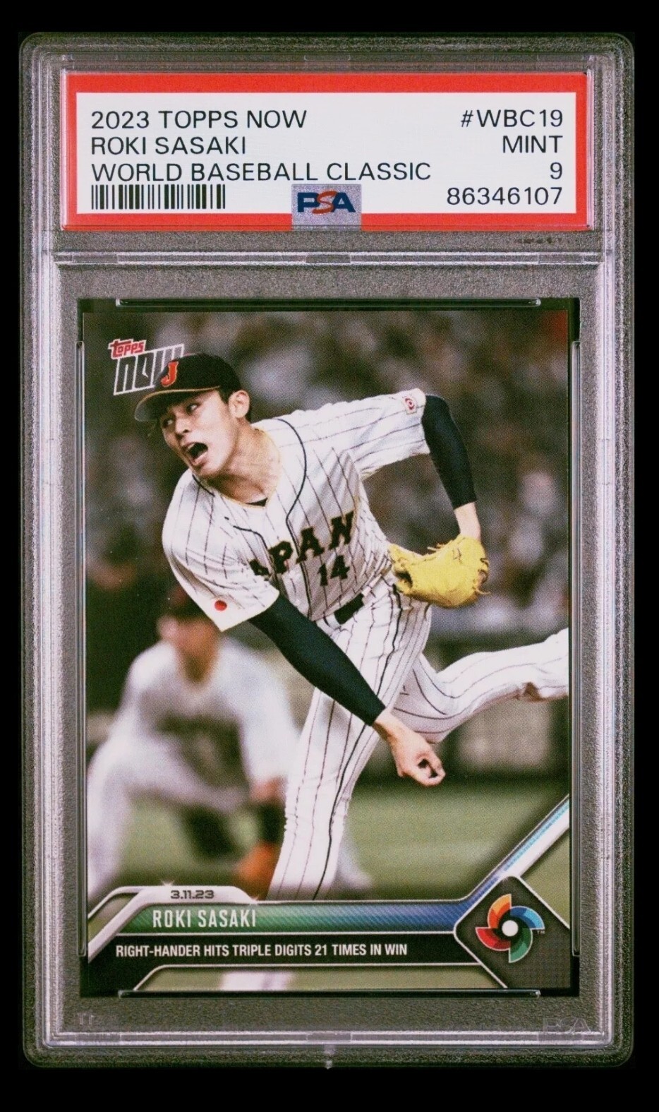 Roki Sasaki TRUE ROOKIE 2023 Topps Online EXCLUSIVE *1st (RC) in English - PSA 9