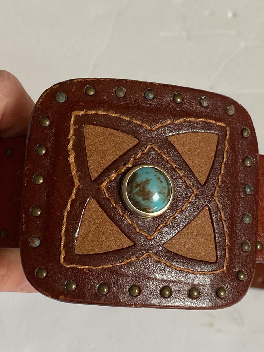 Vintage 90s Guess Genuine Leather Brown Western/Boho Belt  display picture 3
