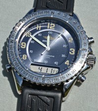 Rare Breitling Reveil Chronograph Ref. A51035 Beautiful Blue Aviation Dial 5