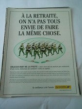 Publicité 2004 Advert La Poste Solesio duo  A la retraite