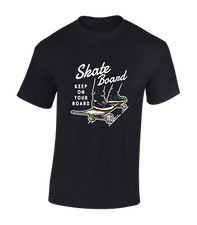 SKATEBOARD KEEP ON YOUR BOARD MENS T SHIRT SKATEBAORDING DESIGN GIFT TOP IDEA