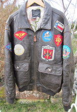 TOP Vintage ORIGINAL AVIREX Lederjacke Fliegerjacke G1 braun Size XL