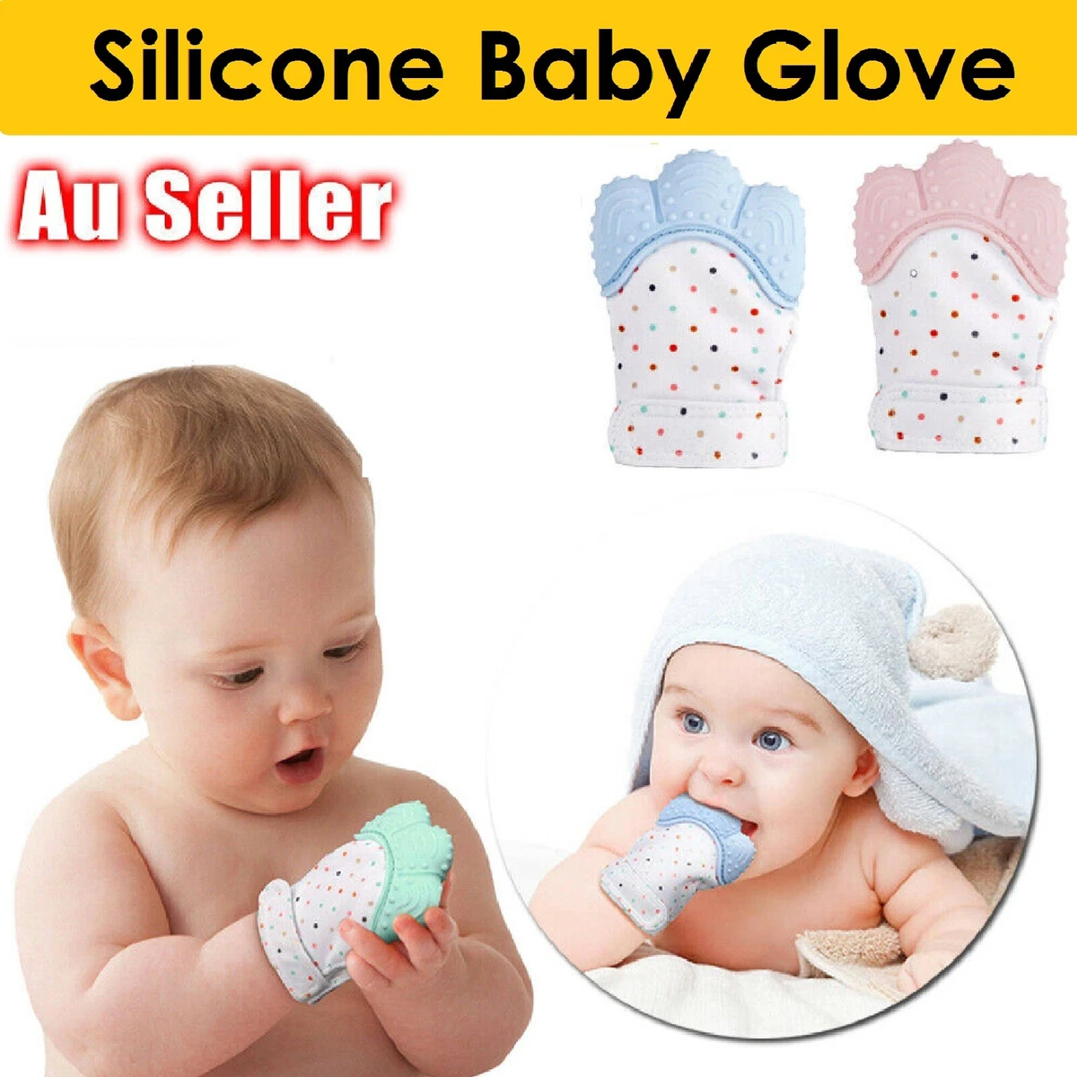 Silicone baby teething mitten cheap