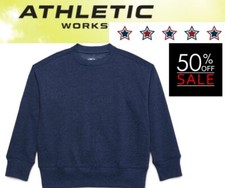 Athletic Works Boys size XL 14-16 HUSKY Fleece Sweatshirt-Blue Cove Heather NEW