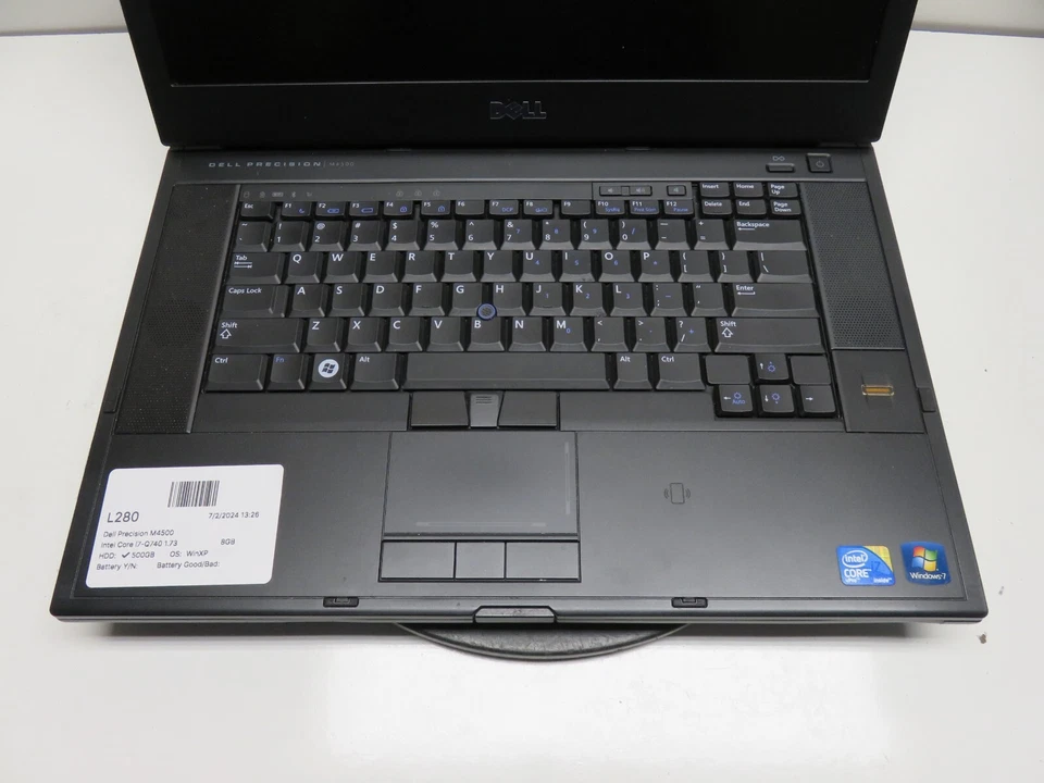 Dell Precision M4500 Laptop Intel Core i7-740QM 8GB 500GB Win XP Quadro FX 1800M - Image 2 of 4
