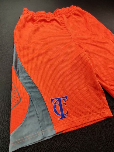 Under Armour Loose Fit Men's Medium Neon Orange/Grey Basketball 12" Shorts - Picture 4 of 8