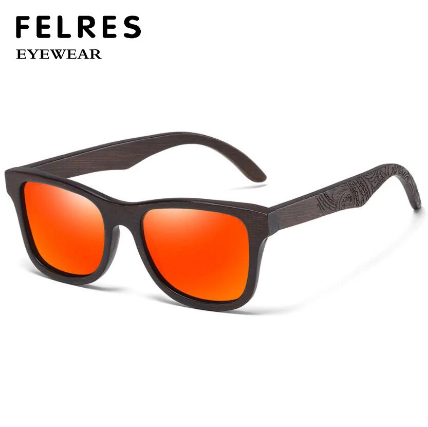 Bambus Holz Polarisiert Quadratisch Sonnenbrille Männer Frau Retro Brillen Neu