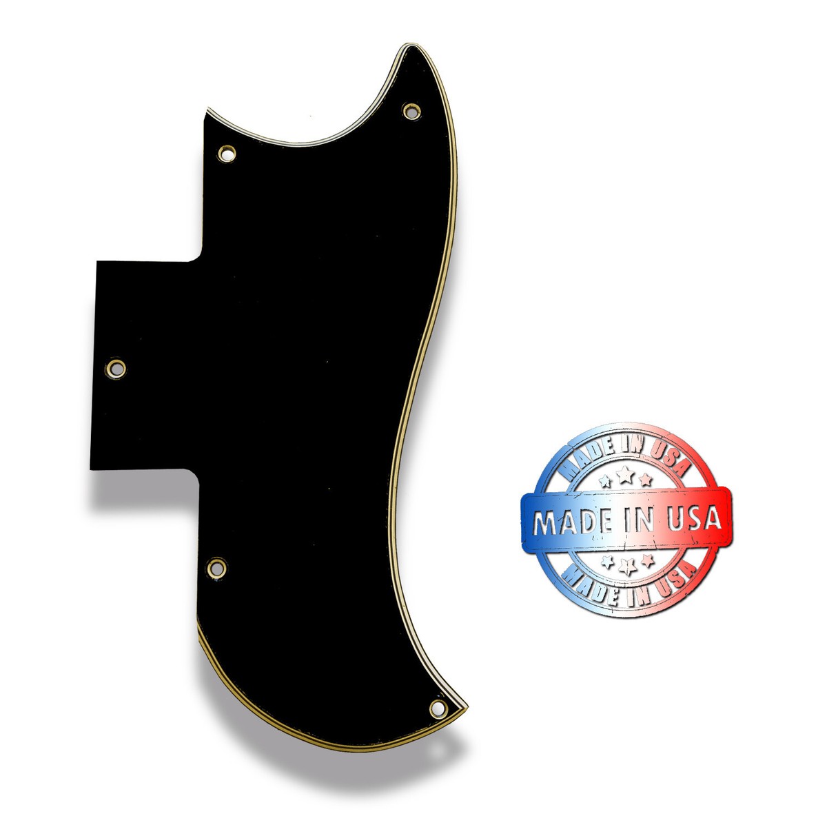 New 5 Ply Black/Cream 60's-80's Gibson SG Standard Pickguard Half