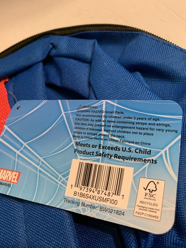 Backpack Spiderman Red & Blue -15in Back To School NEW For Ages 6+ Zipper - Picture 8 of 12