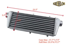 23X8.3X2.7" 2.2'' Universal Aluminum Front Mount Turbo Intercooler Inlet/Outlet