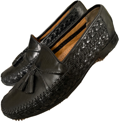 Peter Huber loafers mens 10.5 M Black leather Tasseled | eBay