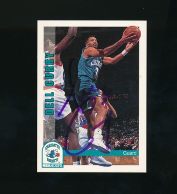 1992-93 NBA Hoops #20 Dell Curry signed auto autograph crisp purple sharpie