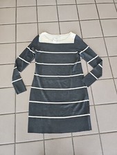 NWT Women's Size Small GAP Long Sleeve Sweater Dress Gray Cream Stripes