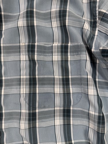 Eighty Eight Shirt Mens XL Blue White Plaid Short Sleeve Pocket Button Up Casual - Picture 6 of 8