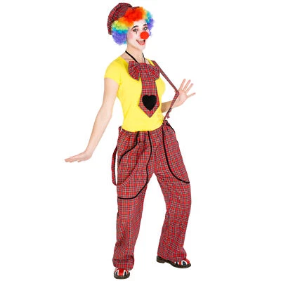 DRESSFORFUN Frauenkostüm Clown Clownfrau Clownkostüm Harlekin Fasching Karneval Kostüm
