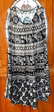 Stunning African Tribal Print Long Maxi Dress Festival Boho Black and White