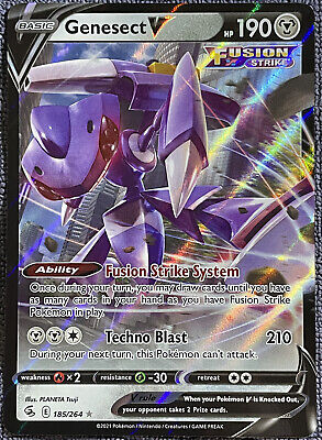 Genesect V Ultra Rare Holo Pokemon Card Fusion Strike 185/264