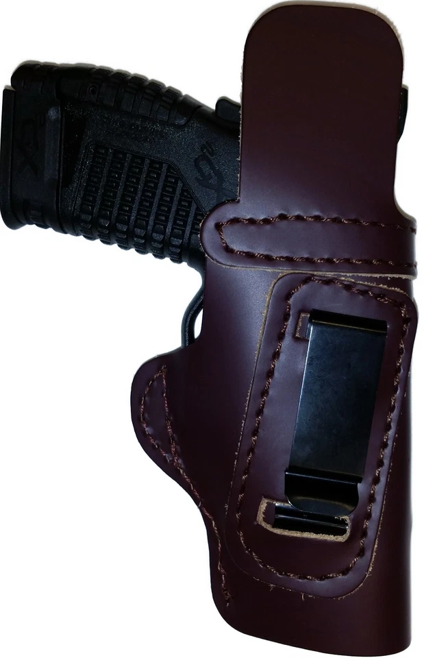 LT CUSTOM MAHOGANY OWB Leather Gun Holster YOU CHOOSE:rh,lh-laser-slide-belt-mag - Image 3 of 4