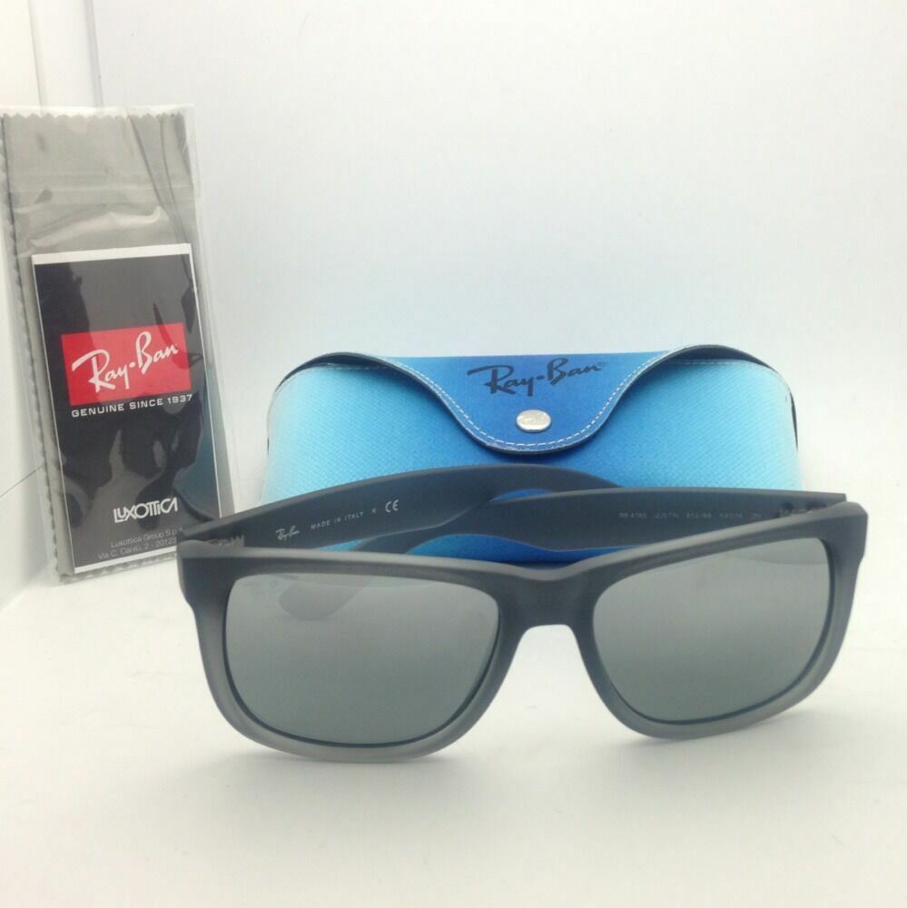 Ray-Ban Sunglasses JUSTIN RB 4165 852/88 Rubber Grey Frames Silver Mirrored Lens image 10