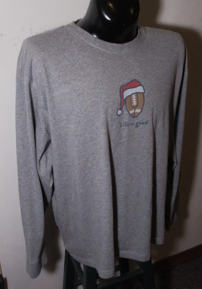 LIFE is GOOD Gray "Football" Long Sleeve T-Shirt Size XXL - Image 3 of 4