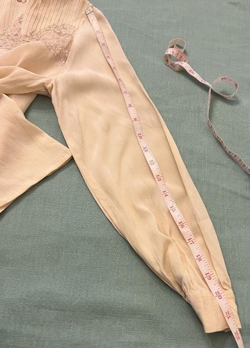 Vintage Damen Spitzenbluse 1940er-1950er - Spitze, Crape, Ecru, 34 Malbe Etikett - Bild 5 von 12