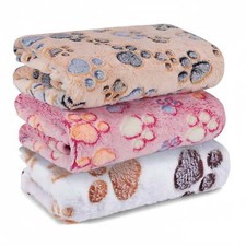 1 Pack 3 Blankets Super Soft Fluffy Premium Fleece Pet Blanket Flannel Throw for