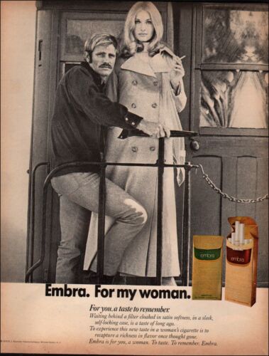 1970 Vintage ad Embra retro Cigarettes Tobacco Fashion Coat model  09/04/23 - Picture 1 of 1