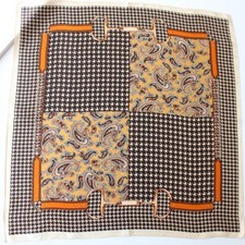 100 Silk Small Scarf Square Vintage Geometric Paisley Neckerchief Wrap 53 53cm
