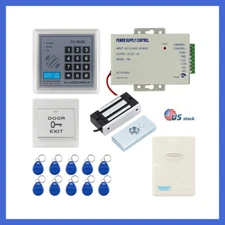 EM4100 125Khz RFID Keypad maglock doorbell pwr Standalone Access Controller Kit