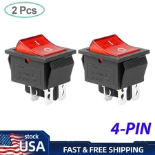 2X AC 20A/125V 16A/250V DPST 4 Pins 2 Position ON/Off Boat Rocker Toggle Switch
