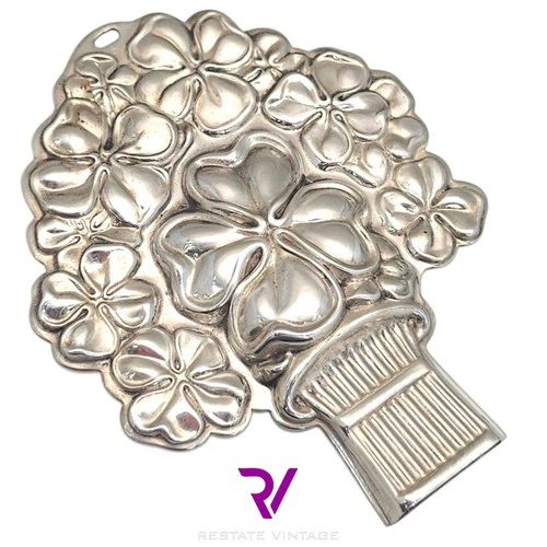 Reed & Barton Sterling Silver GOOD LUCK WHISTLE PENDANT Shamrock Clover