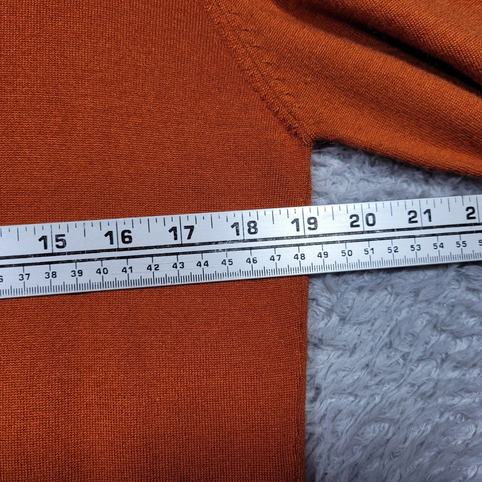 LOULOU Mujer XL Suéter Naranja Cuello Alto Manga Larga Mezcla Lana Tejido Top Foto 2 de 4