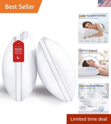 Pillows King Size Set of 2, Gusseted Bed Pillows for Sleeping 2 Pack, Luxury ...