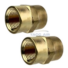 2 Pack 3/8" x 3/8" Female NPT Hex Coupling Pipe Fitting Brass Union Coupler