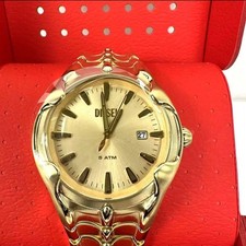 Diesel Vert DZ-2166 Herren Quarz Uhr goldfarben Edelstahl 5 ATM Datum Box