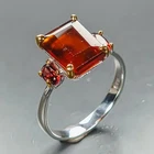 Unique Jewelry 5 ct Natural Hessonite Ring 925 Sterling Silver Size 7 /R471542