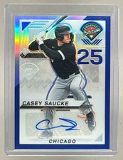 Casey Saucke 2025 Panini Prospect Edition #65 Blue Holo Ticket Auto /149
