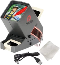 PS-3 Slide Viewer, View 2X2 In. Slides, 35Mm Film Strips & Negatives, LED Viewin