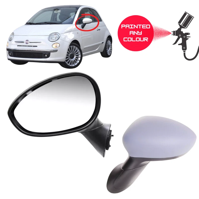 Espejo retrovisor eléctrico pintado cualquier color derecho o derecho para Fiat 500 2008-2017 Foto 3 de 4