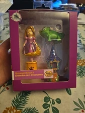 Disney Store TANGLED The Series Ornament Set of 4 RAPUNZEL PASCAL Tower Lantern