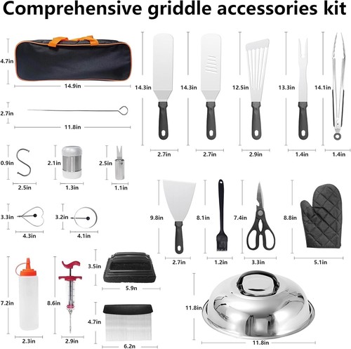 Griddle Accessories Kit for Blackstone and Camp Chef, 45 PCS Upgraded Flat To... - Picture 2 of 7