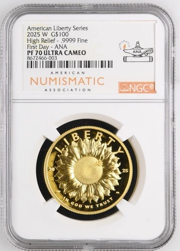 2025 AMERICAN LIBERTY GOLD $100 NGC PF 70 ULTRA CAMEO FIRST DAY ANA- POP OF 34