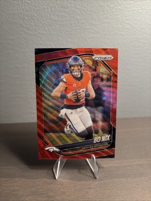 2025 Panini Prizm - Bo Nix Red Wave /149 #142 Denver Broncos
