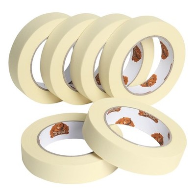 General Purpose Masking Tape 6 Rolls Beige White Painters Tape for Labeling, DIY