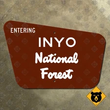 California Nevada Entering Inyo National Forest highway road sign Whitney 15x10