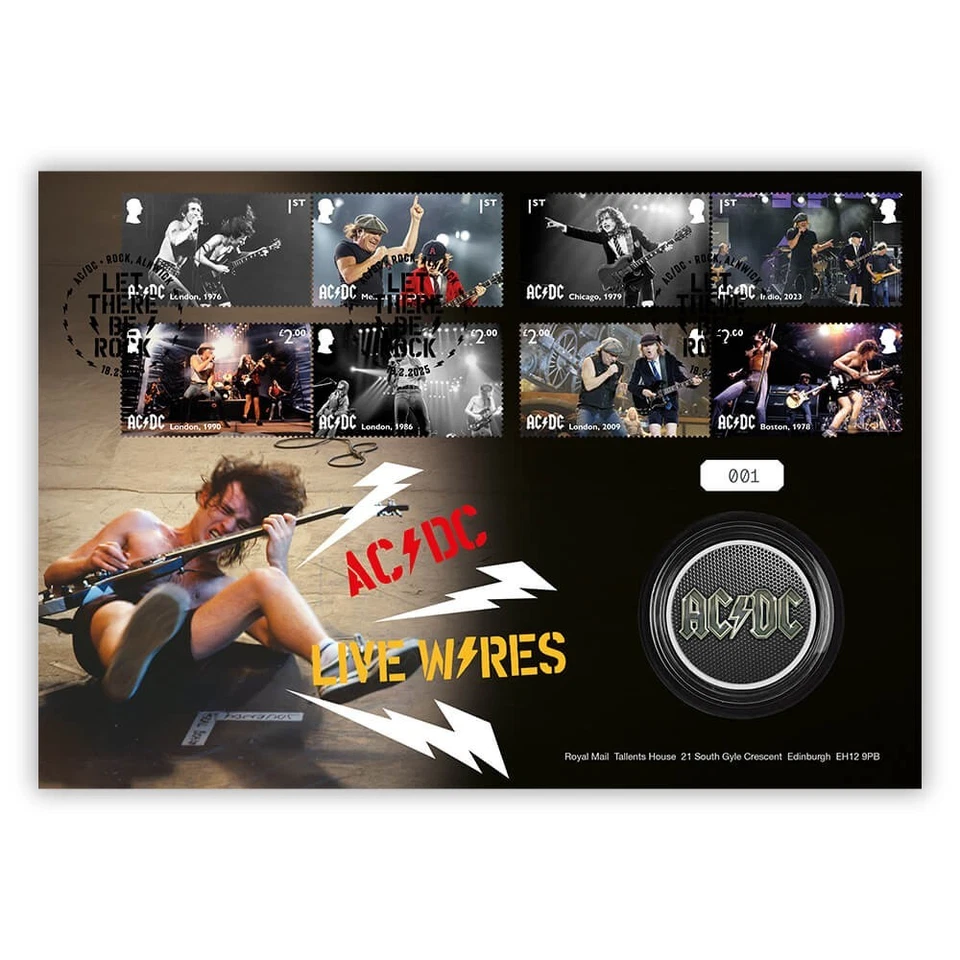AC/DC  'Live Wires' Stamps & Medal Cover from Royal Mail - Image 2 of 4
