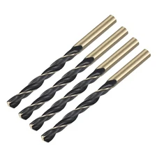 4pcs Straight Shank Twist Drill Bits 6.2mm TiN Coated High Speed Steel 4341