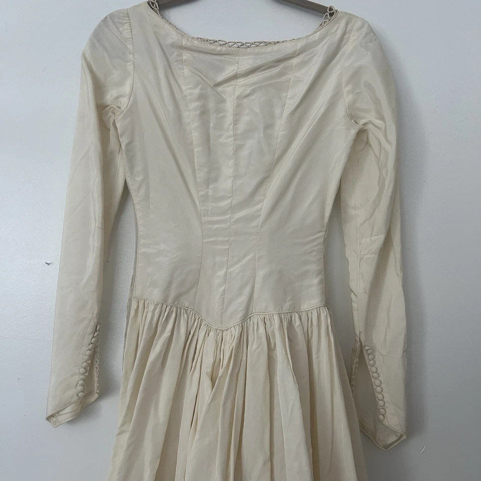 40s Candlelight Satin Wedding Gown Vintage Henry Bendel One of a kind - Image 3 of 4
