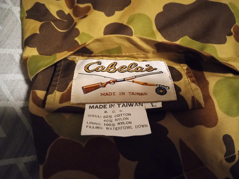 Chaleco de caza vintage años 80 Cabelas reversible plumón camuflaje naranja brillante para hombre grande Foto 2 de 4