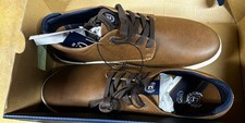 Chaps Men's Matt Derby Lace-Up Casual Dress Shoes Comfort Foam Tan Size 10 New
